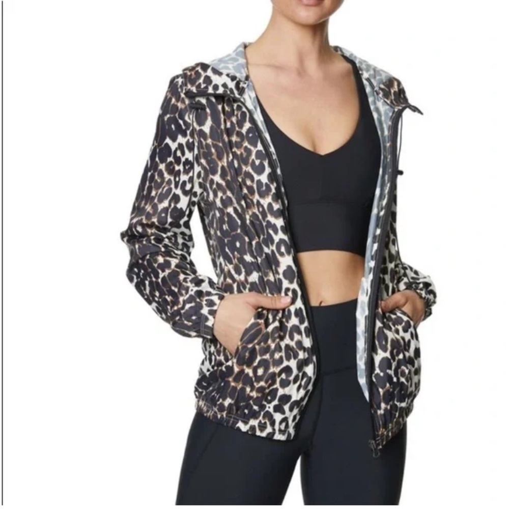 Betsey Johnson NWT Leopard Animal Print Windbreaker Rain Spring Jacket Coat S